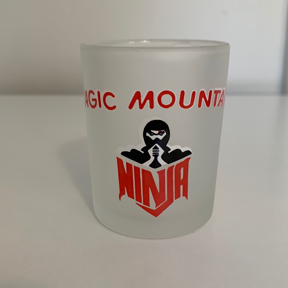 VTG 1970s Six Flags Magic Mountain Ninja shot glass